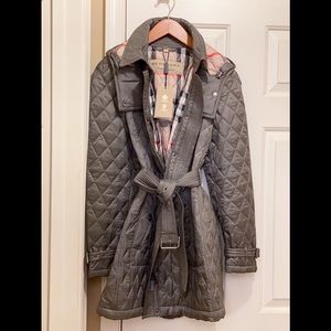 NEW Burberry Finsbridge Long Quilted Jacket - Size XL